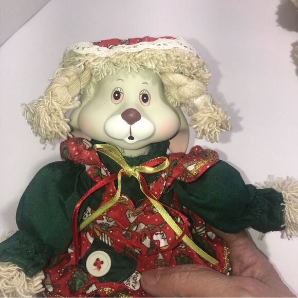 Vintage 1995 House of Lloyd Hip and Hop Sitting Christmas Bunny Pair - Picture 2 of 7